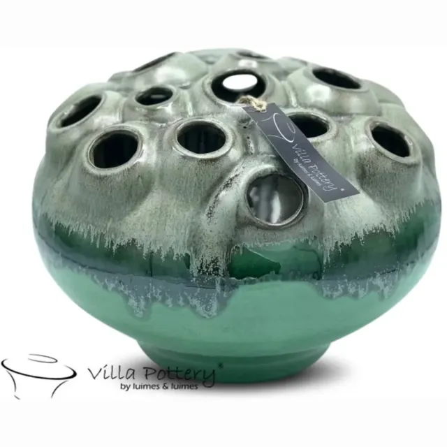 Villa Pottery Donker Groen Reactive vaas Coral D30 x