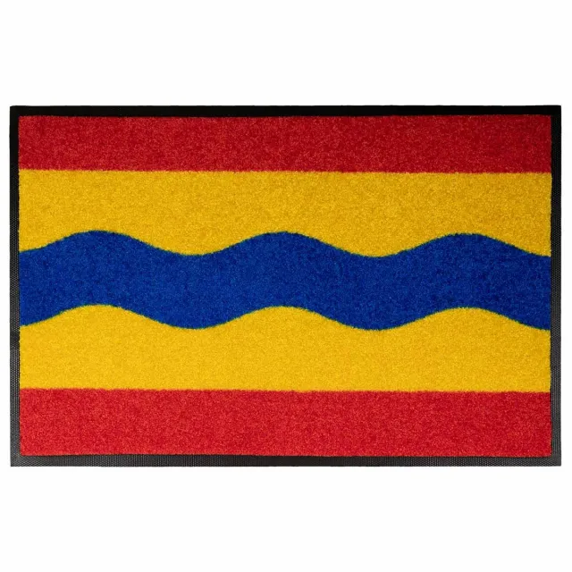 LogoMatz Deurmat Overijssel 40cm x 60cm - Antislip - Geschikt voor wasmachine - Kleurecht - Geen schadelijke weekmakers - Gemaakt in Europa - Overijsselse vlag Rood