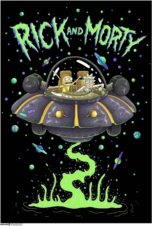 Rick & Morty Rick And Morty Ruimteschip-poster, veelkleurig Multicolor