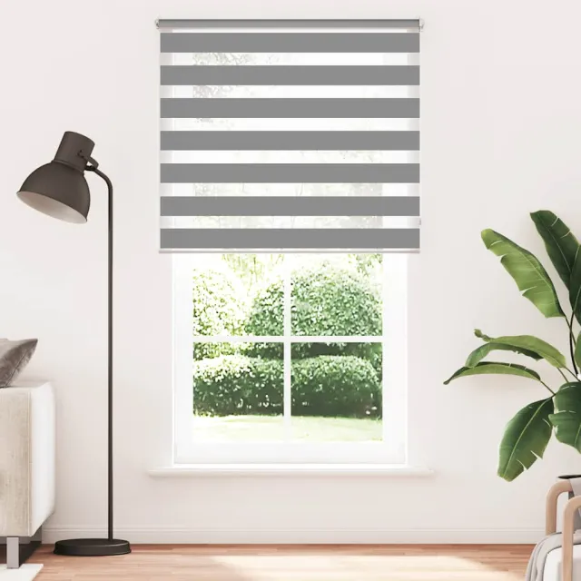 vidaXL Zebra rolgordijn 120,9 x 230 cm stofbreedte 116,7 cm grijs