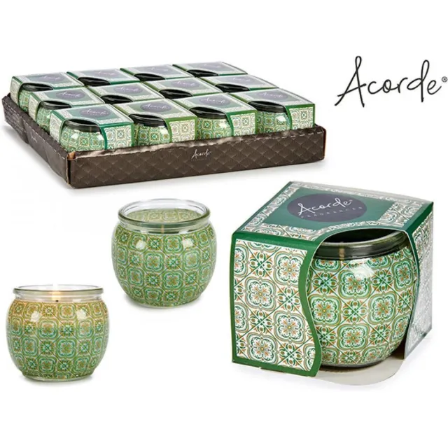 Acorde Geurkaarsenset 3 stuks - in glas - 20u - LINNEN/AQUA/GEMBER+LIMOEN Groen blauw