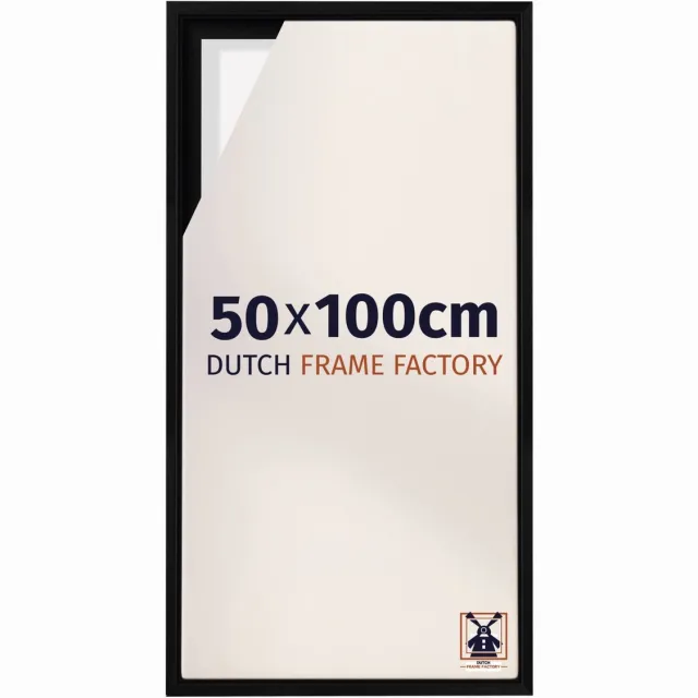 Dutch Frame Factory Baklijst 50x100 cm - Zwart Mat - Geschikt voor Canvasdoek - MDF Baklijst Lausanne