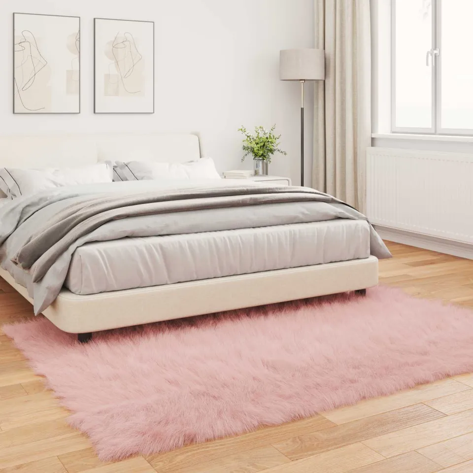 vidaXL Tapijt van imitatie TAFALLA Roze 140 x 200 cm Polyester, foto 3