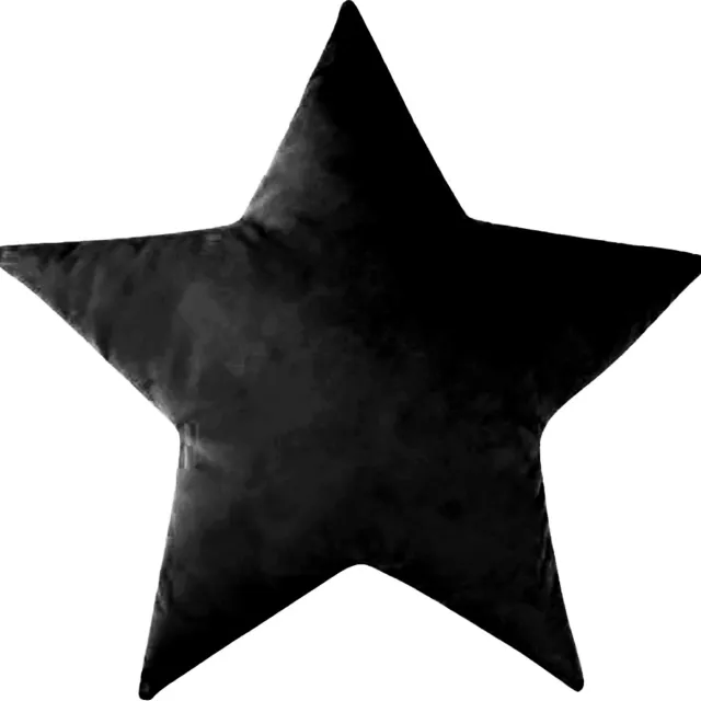 Decordruk Velvet - Sierkussen - Zwarte Ster - 42cm - Zacht en Pluizig