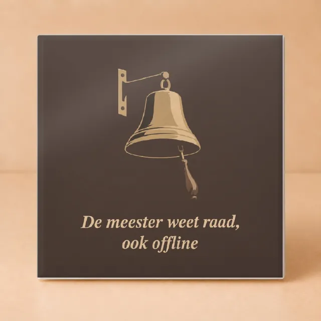 Bedruk King Verrassende vintage botanische Tegel 'De AI-wijze meester' – Sfeervolle muurdeco voor AI en natuur liefhebbers - 11 x 11 cm Wit