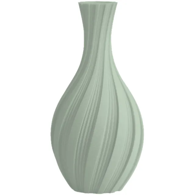 Layvo LUMI Vaas - Salie - D13 x H25 cm - droogbloemen vaas - organische vaas - gerecycled plastic