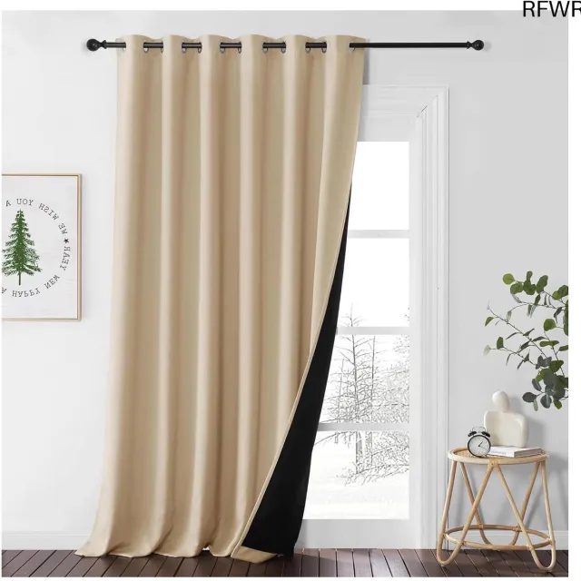 RFWR Verduisterende Gordijnen met Lussen - 100% Lichtwerend en Thermisch Isolerend - Geschikt voor Woonkamer en Slaapkamer - 200x245cm - Biscotti Beige