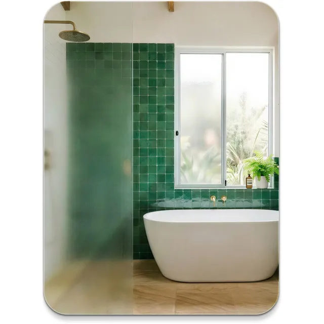 TULUP Rechthoekige Wandspiegel – Elegante Afgeronde Randen – 60x80 cm