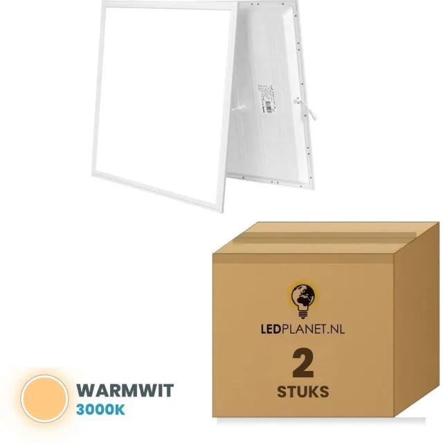 Tsong LED paneel 60x60 cm Back-lit - set van 2 - 36W - Warmwit 3000K - 3780 lm - CRI80 - 230V
