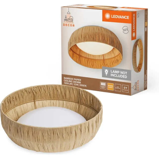 LEDVANCE Decor Bamboo Paper Plafondlamp 300 12W 830 Bruin