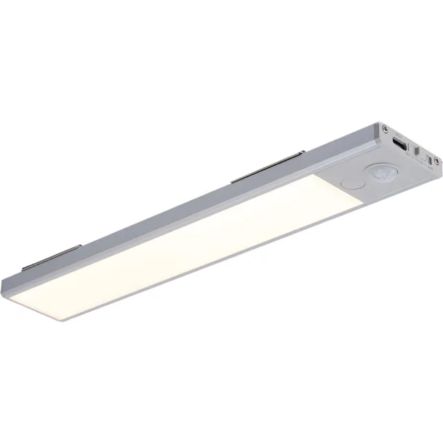 Lighto LED Verlichting met Bewegingssensor - Draadloze Kastverlichting - Keukenverlichting - Trapverlichting - LED Strip met 1100mAh Accu - USB Oplaadbaar - Nachtlampje - Zilver - 23cm Wit
