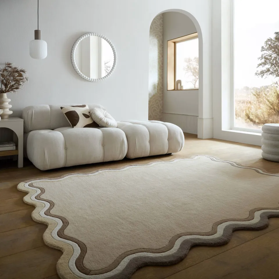 Flair Rugs Leo Scallop Border vloerkleed ivoor, foto 2