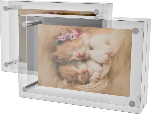 Intirilife magnetische acryl fotolijst - 10,2 x 15,3 x 2 cm - Fotolijst, randloos, helder Transparant