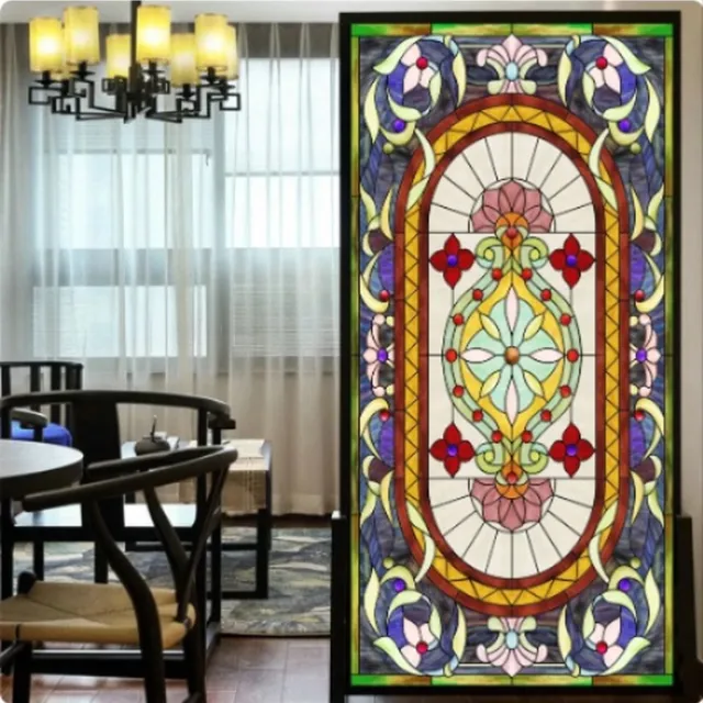 urbanded Raamfolie kerkraam - kerkvenster - 60 x 120 cm Multi colour