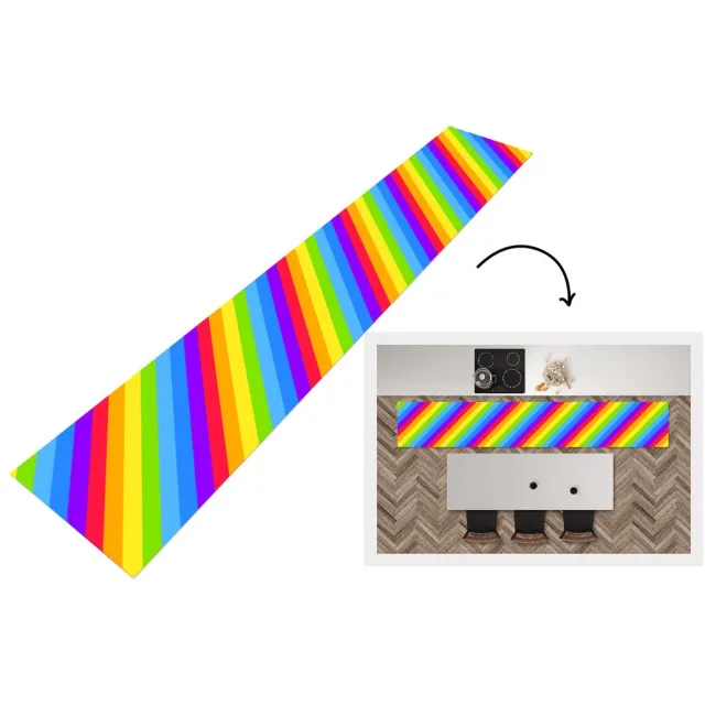 KitchenYeah Keukenloper - Loper keuken - Regenboog - Patronen - Pride - Keukenloper vinyl multicolor