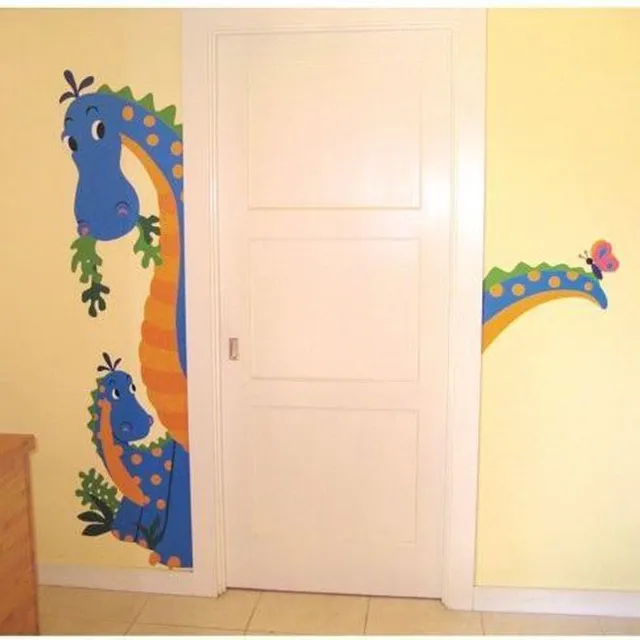 Wallie Dinosaurus Stickers Murals Maxi Blauw