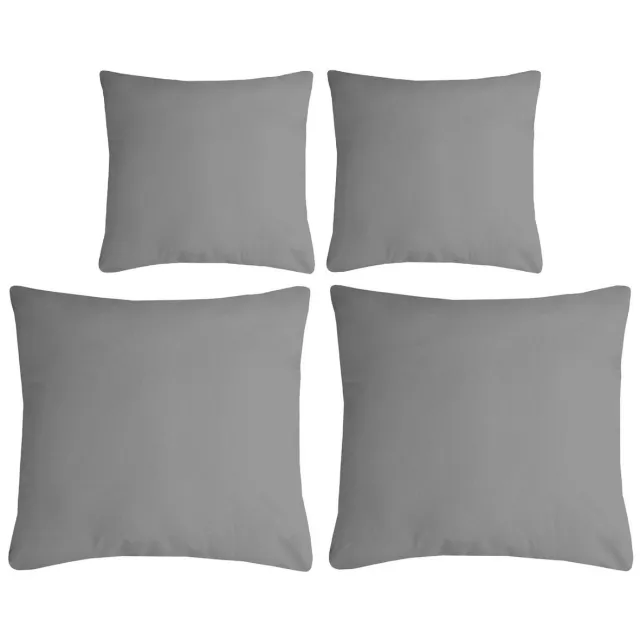 Stof Textile sierkussen Nelson - set 4x - grijs - 2 formaten - bank kussens - polyester