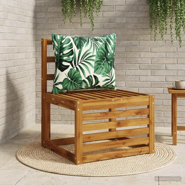 vidaXL Rugkussen PUTTEN 100% Polyester Bladpatroon 60 x 40 x 15 cm Groen