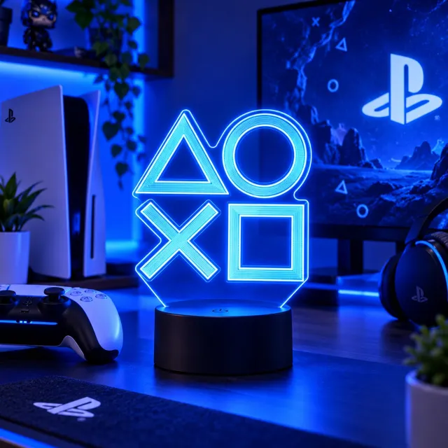 Samstyle Game LED Lamp - 16 kleuren - 3D Game Light - Playstation Knoppen - Afstandsbediening - Sfeerlamp 16 kleuren | Model: knoppen vierkant