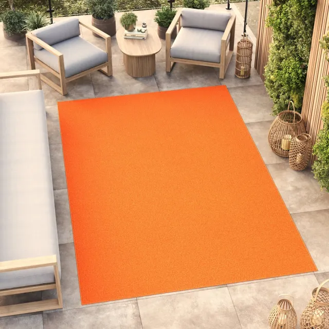 Tapiso Mono Vloerkleed Oranje Binnen en Buiten Tapijt Maat- 300x400