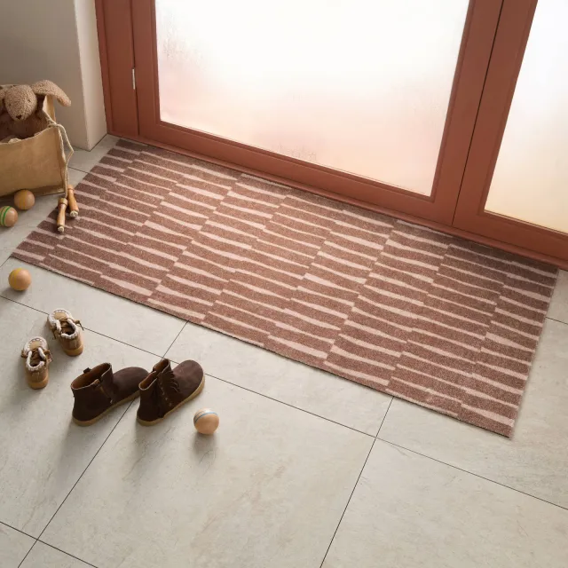 NOUS Living Bricks deurmat, 150x67 cm roze/zand