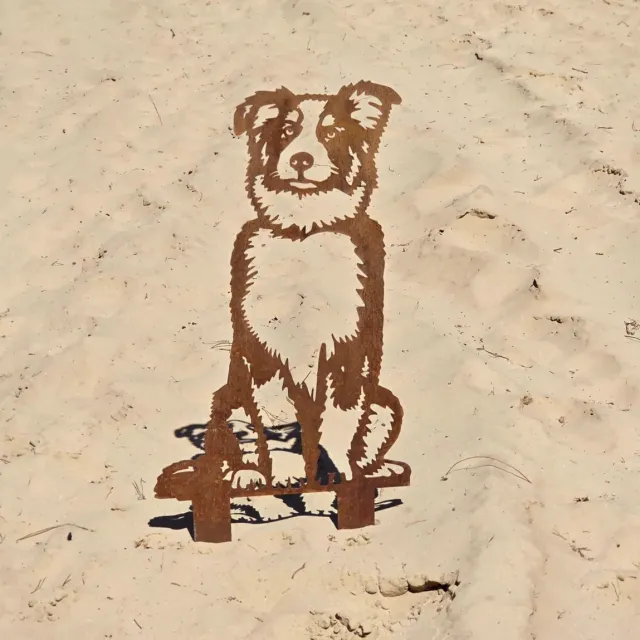 rusty friends Australian shepherd - tuinbeeld - cortenstaal - ware grootte - NL fabrikaat