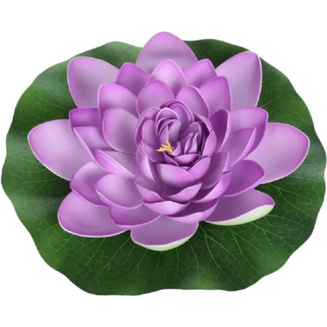 H&S Decoration Drijvende kunst waterlelie bloemen - paars - D18 cm - Vijver decoratie - Nep bloemen - Waterlelies