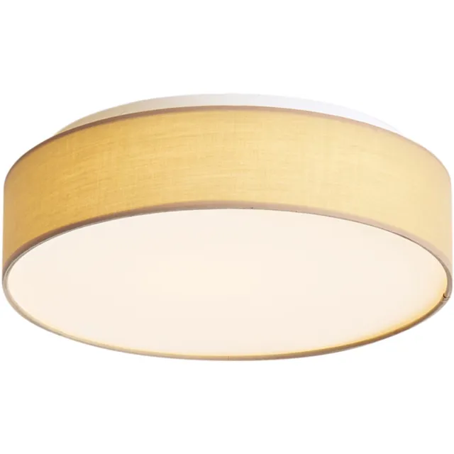 QAZQA flat drum - Moderne Dimbare LED Plafondlamp met Dimmer - 1 lichts - Ø 35 cm - Beige Beige Smart LED