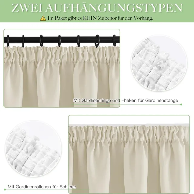 Famanu Effen Kleur Verduisterende Gordijnen - Warmte - isolerende Gordijnen - Stijlvol - Geschikt voor Woonkamer Slaapkamer - x cm (1 Panelen) -Lichtbeige