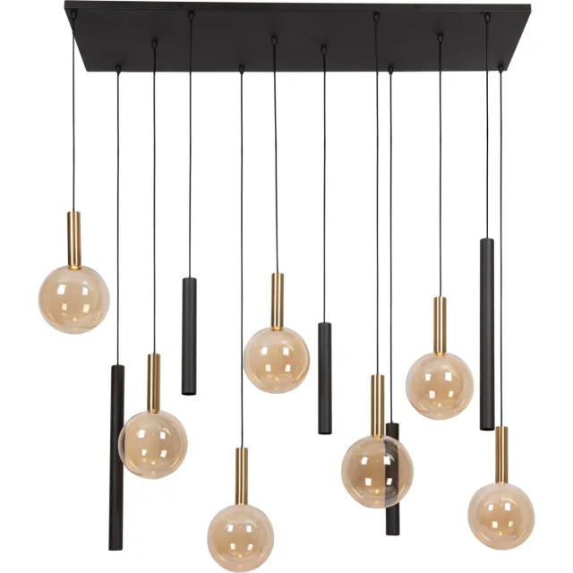 Lucide JOSIANE - Hanglamp - 7xG9 - Zwart | Vibes Zwart, Amber