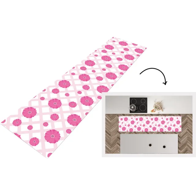 KitchenYeah Keukenloper - Loper keuken - Bloemen - Patronen - Pastel - Keukenloper vinyl multicolor