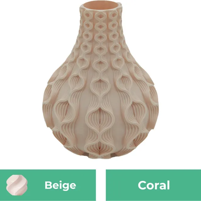 Lovora Coral organische vaas – Decoratieve vaas - Beige - 3d geprinte vaas – geschikt voor droogbloemen - 30CM