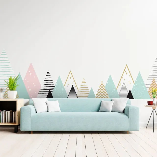 Ambiance Sticker Muurstickers - Decoratie voor slaapkamer/woonkamer - Gigantische muursticker van het Scandinavische gebergte Atlas - 120x200cm Multi color