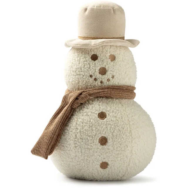 Textino SNOWMAN - sierkussen 37x21,5x21 cm - sneeuwpop - Snow White - wit