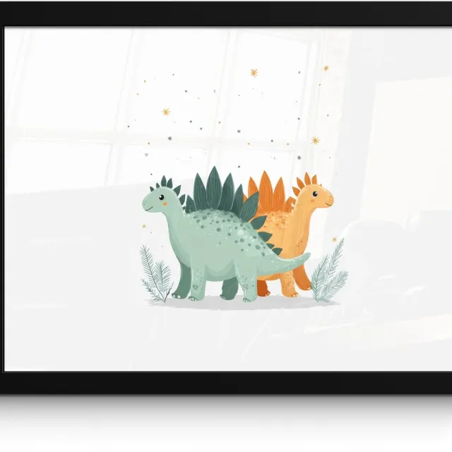 FrameYourWall Poster in lijst - Fotolijst 40x30 cm - Posters - Planten - Sterren - Dinosaurussen - Oranje - Posterlijst zwart - Decoratie - Wanddecoratie woonkamer - Muurdecoratie slaapkamer