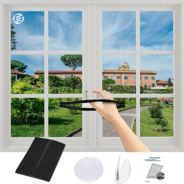 Equivera Raamhor Magnetisch - 150 x 180 cm - Vliegengordijn - Hor - Raamhor - Gordijn - Magnetisch Hordeur Zwart