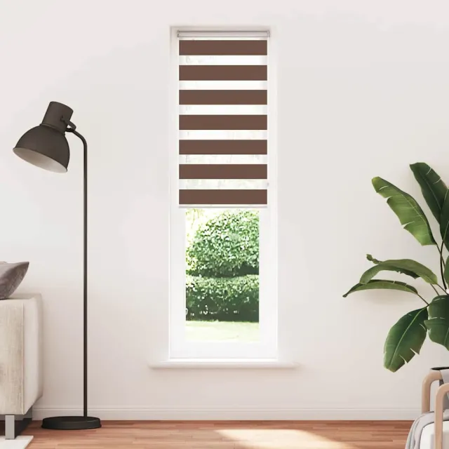 vidaXL Zebra rolgordijn 65x200 cm stofbreedte 60,9 cm polyester bruin
