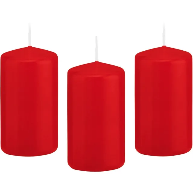 Trend Candles Cilinderkaars/stompkaars - 10x - rood - 6 x 12 cm - 40 branduren - met brandvertragende folie