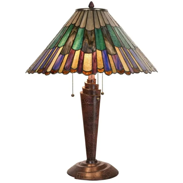 Coloured by Art Tiffany Tafellamp Styled Flower Twist - Art Deco Trade Multicolour