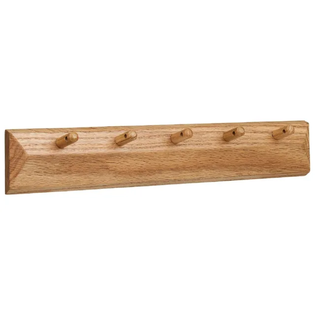 Nest of Nora Wandkapstok met 5 haken 50x8.5 cm - Eiken - Natural Bruin