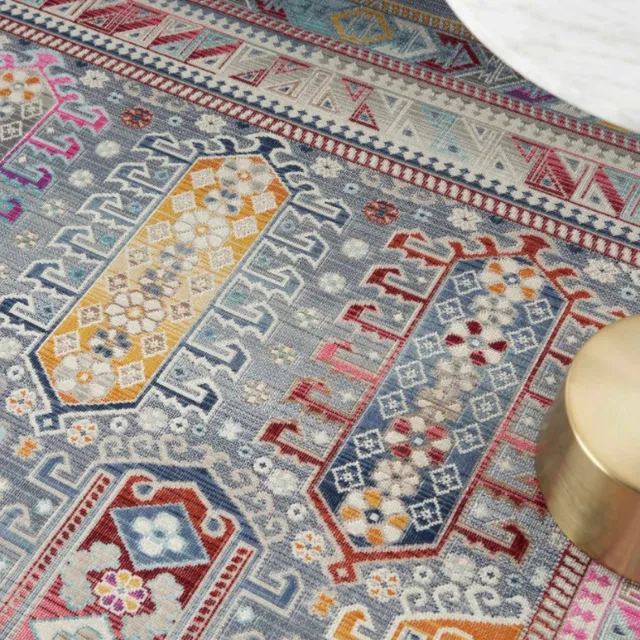 Nourison Vloerkleed/loper 'Vintage Kashan VKA06' - Grijs/Multi - 60x180 cm