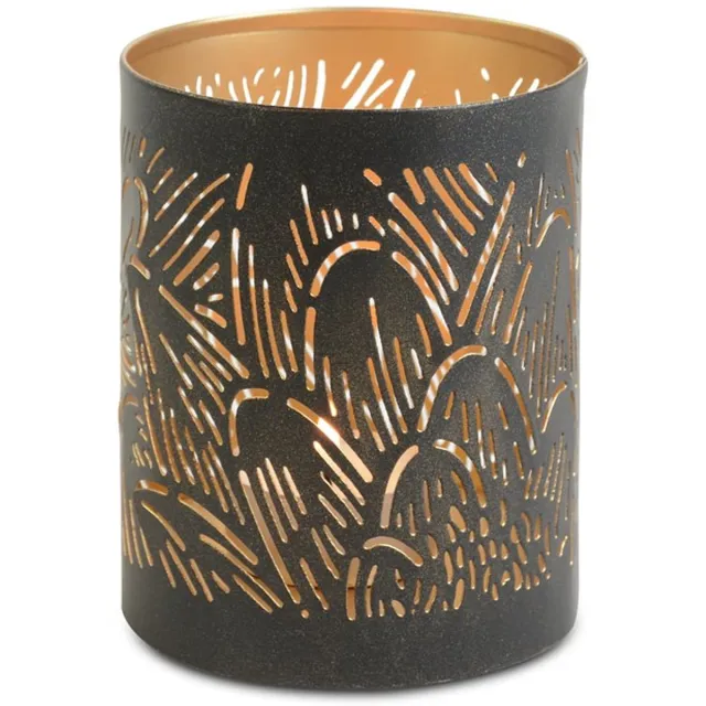 Riffelmacher & Weinberger Windlicht Blad Zwart & Goud Ø 8 x 10 cm
