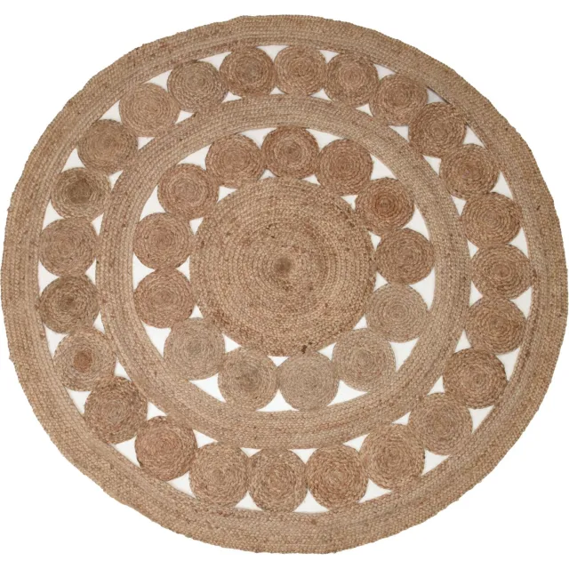 Home & Styling Collection Home Styling Collection - Jute vloerkleed, Ø 150 cm, met patroon Bruin