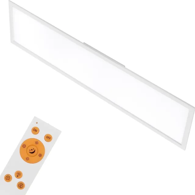 Briloner Piatto - LED CCT Plafondlamp - paneel dimbaar - warm wit licht & koel wit licht - plafonniere met afstandsbediening - 36W - 119,5cm - wit Wit (met CCT)