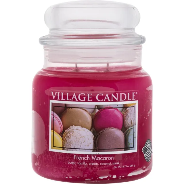 village candle Medium Jar French Macaron Roze