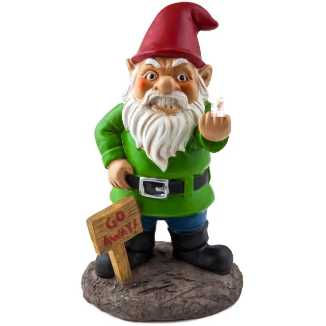 Famanu Grappige tuinbeeld decoratie, kabouterfiguur voor tuin, balkon of als ludiek cadeau Rood