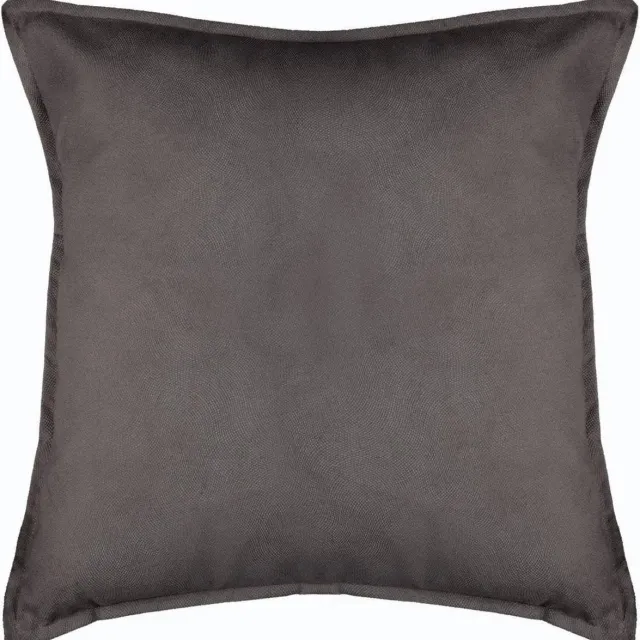Atmosphera Bank/sierkussens huiskamer Sophia - 52 x 52 cm - Donkergrijs - polyester - met rits Dark grey