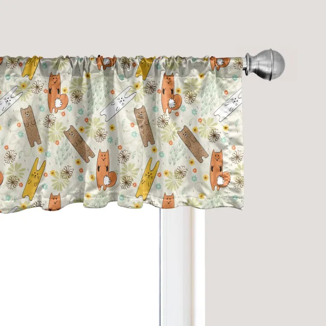 ABAKUHAUS Kleuterschool Raamvalletje, Gordijnvalletje voor Keuken en Slaapkamer Decoratie met Tunnelzoom, 137 cm x 30 cm, Meerkleurig Veelkleurig