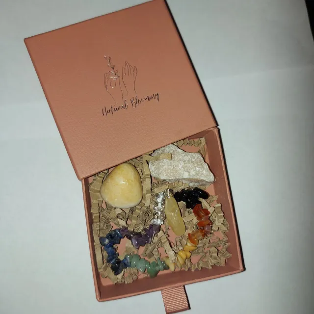 Natural Blooming Geboortemaand Edelsteen setje - November - Oranje Calsiet - Gift - Bijzonder Cadeau - Ruwe Steen - Armband - Hanger -Spiritueel - Verjaardag