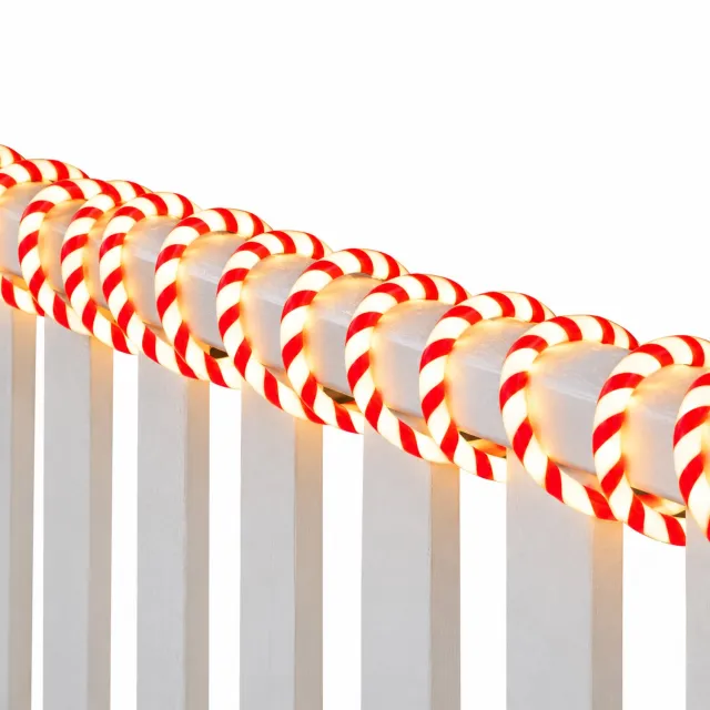 hsd kerstverlichting - Lichtslang - Snoep - Rood en wit - 12 meter